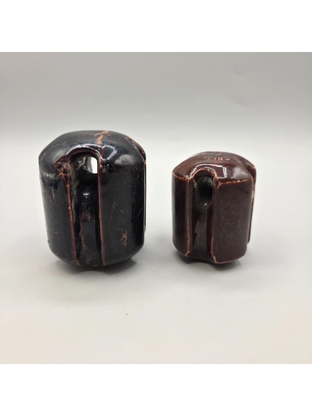 Vintage Brown Bullnose Strain Ceramic Insulators